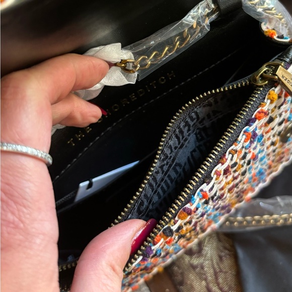 Authentic KURT GEIGER Leather/braided magnetic closure flap eagle head Crosby - Picture 9 of 16